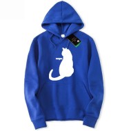 NopeCat Blue Pullover Hoodie For Girls