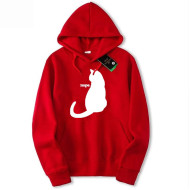 NopeCat Red Pullover Hoodie For Women's