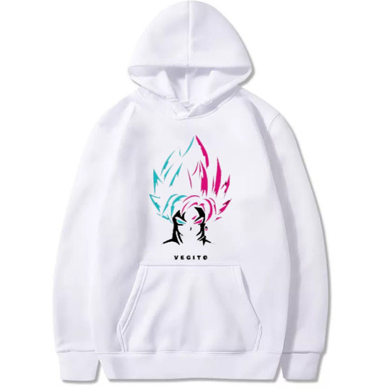 Vegito Logo White Pullover Hoodie For Boys Vegito Logo White Pullover Hoodie For Boys