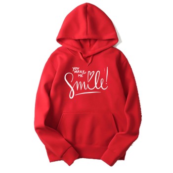 You make me smile Red Hoodie For Women