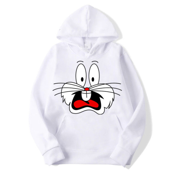 Bugs Bunny White Printed Hoodie Bugs Bunny White Printed Hoodie