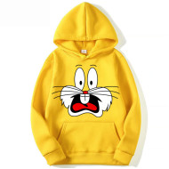 Bugs Bunny Yellow Printed Hoodie For Girls