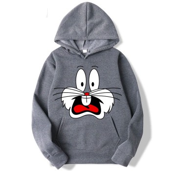 Bugs Bunny Charcoal Grey Hoodie For Ladies