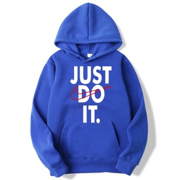 Just do it Blue Pullover Hoodie For Men's