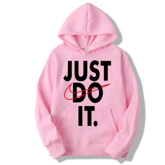 Just do it Pullover Hoodie in Pink Just do it Pullover Hoodie in Pink