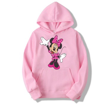 Mickey Mouse Pink Pullover Hoodie For Ladies