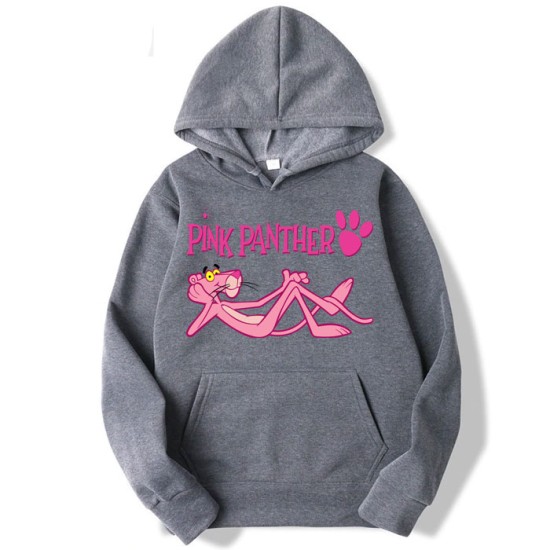 Pink Panther Grey Pullover Hoodie For Men