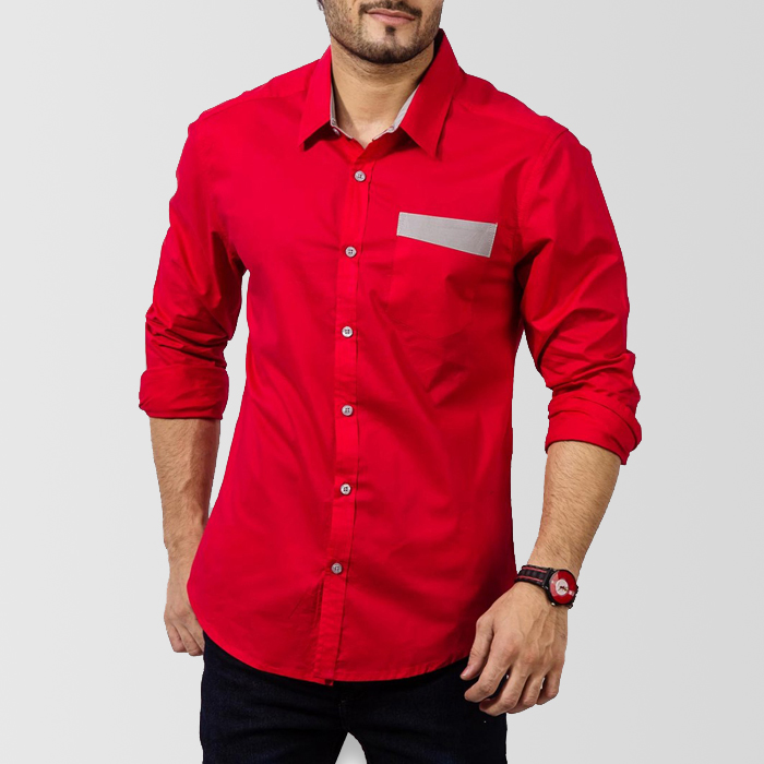 red designer shirt