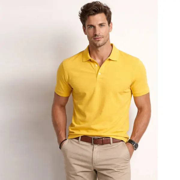 Men's Plain Polo T-Shirt – Yellow