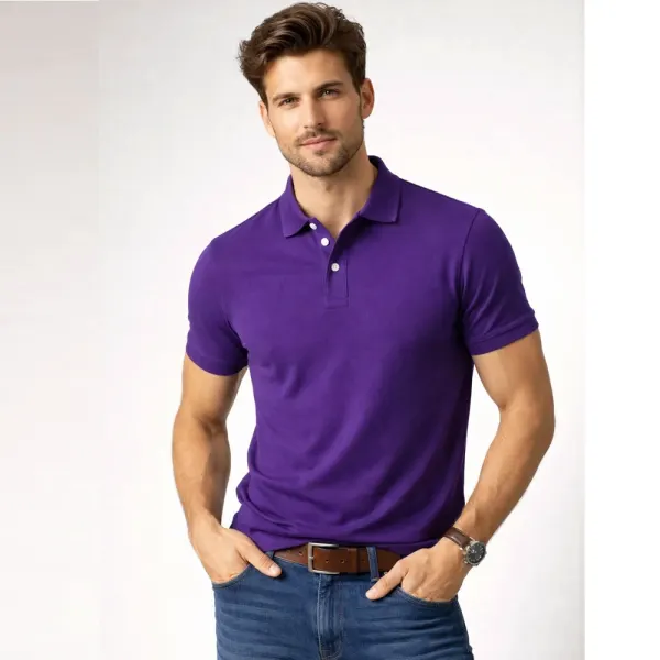 Men's Plain Polo T-Shirt – Purple