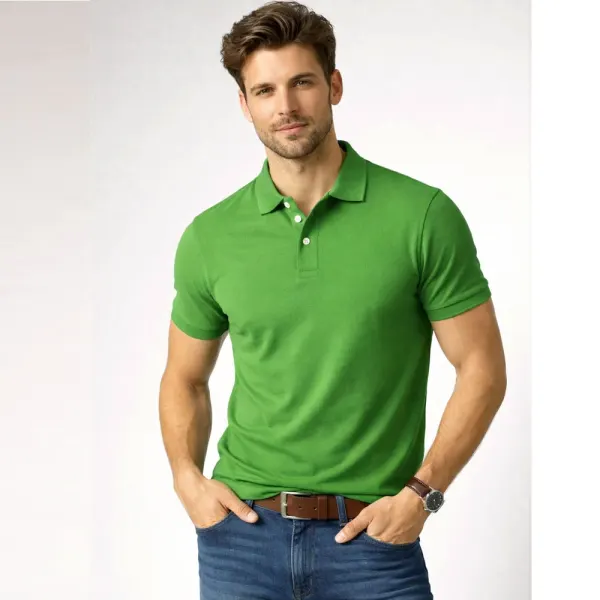 Men's Plain Polo T-Shirt – Parrot Green