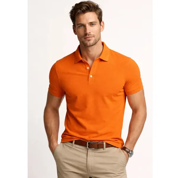 Men's Plain Polo T-Shirt – Orange