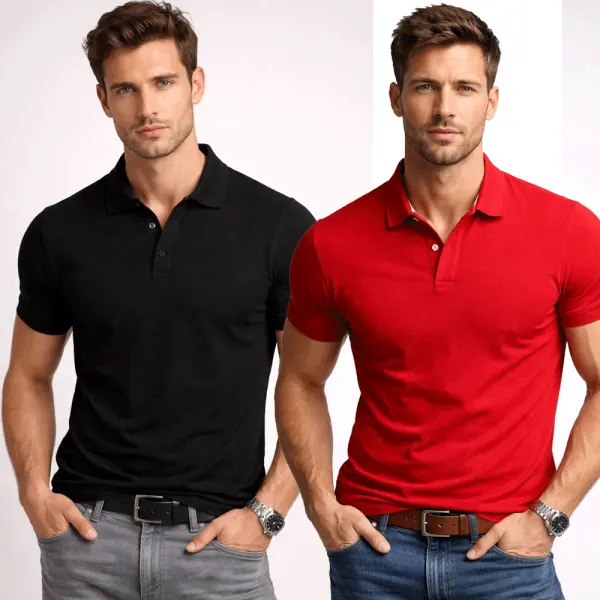 Bundle Of 2 Plain Polo T-Shirt Men's