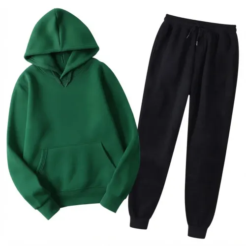 Men's Premium Plain Fleece Winter Tracksuit Set – Pullover Hoodie & Jogger Pants