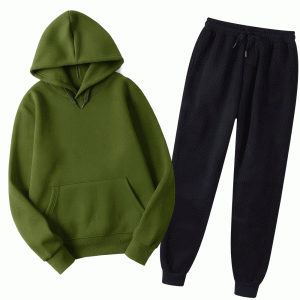 Men's Premium Plain Fleece Winter Tracksuit Set – Pullover Hoodie & Jogger Pants - 4