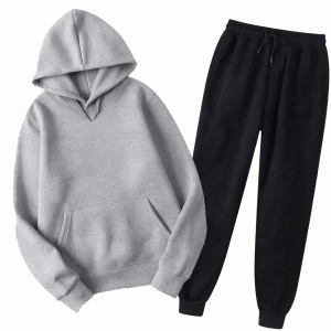 Men's Premium Plain Fleece Winter Tracksuit Set – Pullover Hoodie & Jogger Pants - 5