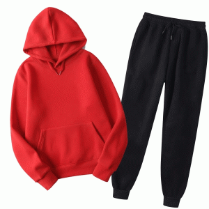 Men's Premium Plain Fleece Winter Tracksuit Set – Pullover Hoodie & Jogger Pants - 8