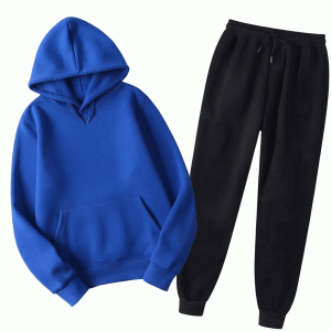 Men's Premium Plain Fleece Winter Tracksuit Set – Pullover Hoodie & Jogger Pants - 9